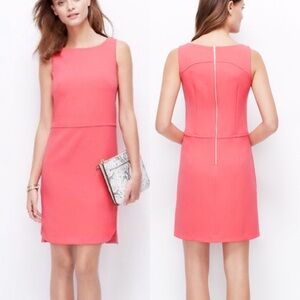 Ann Taylor Rounded Hem Shift Dress Pink 6